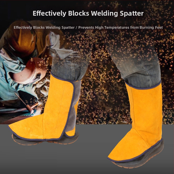 Δερμάτινα προστατευτικά ποδιών για συγκόλληση, ανθεκτικά στις πιτσιλιές, φλογοανθεκτικά, ανθεκτικά στη φθορά, θερμομονωτικά