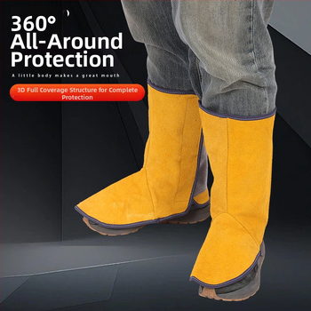 Δερμάτινα προστατευτικά ποδιών για συγκόλληση, ανθεκτικά στις πιτσιλιές, φλογοανθεκτικά, ανθεκτικά στη φθορά, θερμομονωτικά