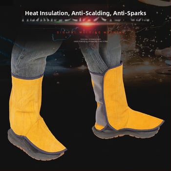 Δερμάτινα προστατευτικά ποδιών για συγκόλληση, ανθεκτικά στις πιτσιλιές, φλογοανθεκτικά, ανθεκτικά στη φθορά, θερμομονωτικά