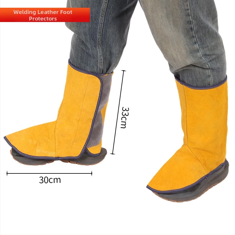 Δερμάτινα προστατευτικά ποδιών για συγκόλληση, ανθεκτικά στις πιτσιλιές, φλογοανθεκτικά, ανθεκτικά στη φθορά, θερμομονωτικά