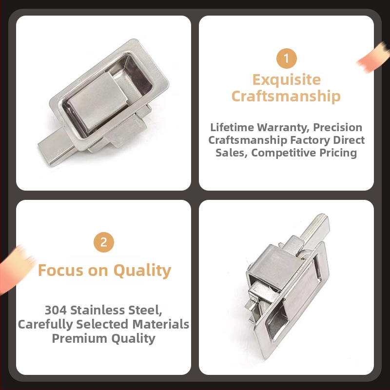 Sea tan MS866-18 Plošný zámok pre skriňu, vysúvací teleskopický zámok pre zabudovanú súpravu náradia, panel z nehrdzavejúcej ocele 304, vhodný pre skrine a kancelárske skrinky, Nový čínsky štýl