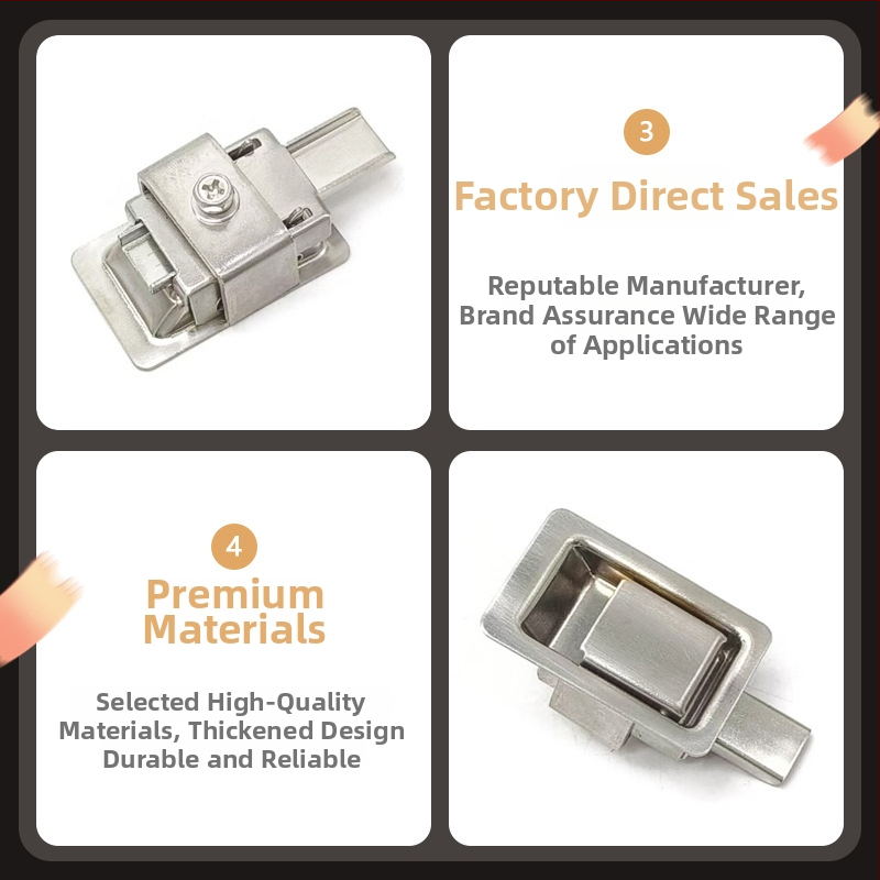 Sea tan MS866-18 Plošný zámok pre skriňu, vysúvací teleskopický zámok pre zabudovanú súpravu náradia, panel z nehrdzavejúcej ocele 304, vhodný pre skrine a kancelárske skrinky, Nový čínsky štýl