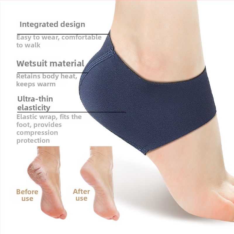 Unisex navlaka za petu – tople čarape za sve sezone, zaštita od ispucale kože pete i habanja, apsorpcija udara pete; materijal: rastezljivo platno, SBR, T platno