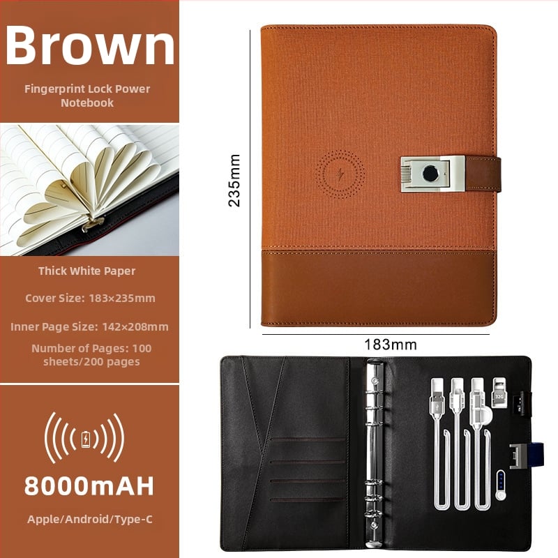 Bilježnica s podijeljenim listovima, kožnim omotom, šumski papir 80 g/m², 100 stranica