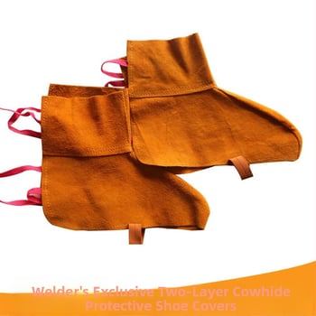 Κάλυμμα παπουτσιών για συγκολλητές, δύο-στρώσεων δέρμα βοδινού, θερμική μόνωση, προστασία από πιτσιλιές, κατάλληλο για συγκόλληση, τρίψιμο, κοπή