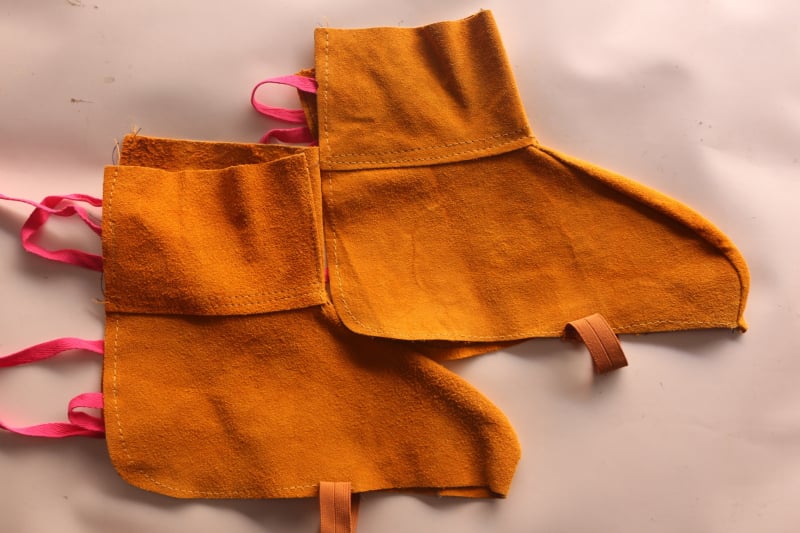 Κάλυμμα παπουτσιών για συγκολλητές, δύο-στρώσεων δέρμα βοδινού, θερμική μόνωση, προστασία από πιτσιλιές, κατάλληλο για συγκόλληση, τρίψιμο, κοπή