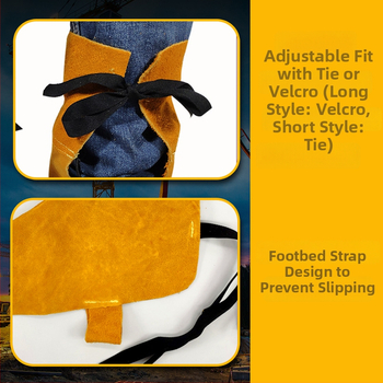 Προστασία ποδιού συγκολλητή από δέρμα αγελάδας — διπλό στρώμα, επαναχρησιμοποιούμενο, προστασία, μάρκα Huayi, προέλευση Λίνyi