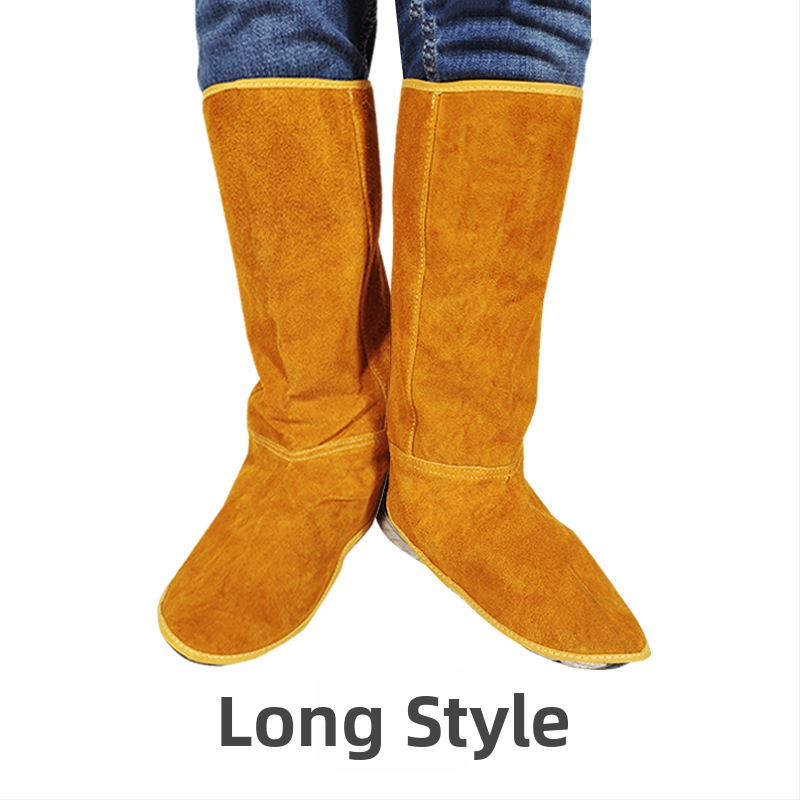 Προστασία ποδιού συγκολλητή από δέρμα αγελάδας — διπλό στρώμα, επαναχρησιμοποιούμενο, προστασία, μάρκα Huayi, προέλευση Λίνyi