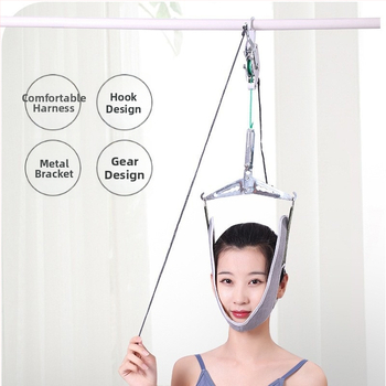 Nyaki trakciós készülék – kampós típusú nyaki rögzítő öv felnőtteknek; Márka Good helper; Anyag: poliészter; Alkalmazás: egészségügyi masszázs; Kategória: nyaki trakciós készülék