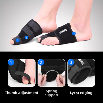 Bunion-korrigáló pánt a nagy lábujjhoz - Velcro rögzítés, modell HH-1051, márka Aolikes, bal és jobb láb pár, 30 napos garancia