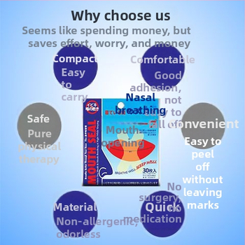 Nočná korektor ústneho dýchania – lepivá pasta na dýchanie, uzáver úst, korekcia, jednoduchý dizajn