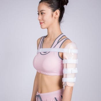 Humerális vállfixáló ortézis a vállsérülések rehabilitációjára, abductáló karra tervezett ortézis, anyag: nylon, modell sgx1, karhoz illeszkedik, infravörös fűtés