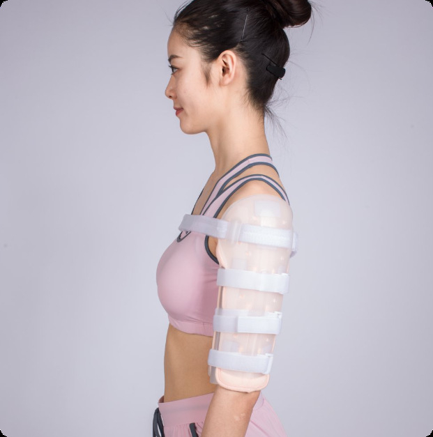 Humerális vállfixáló ortézis a vállsérülések rehabilitációjára, abductáló karra tervezett ortézis, anyag: nylon, modell sgx1, karhoz illeszkedik, infravörös fűtés
