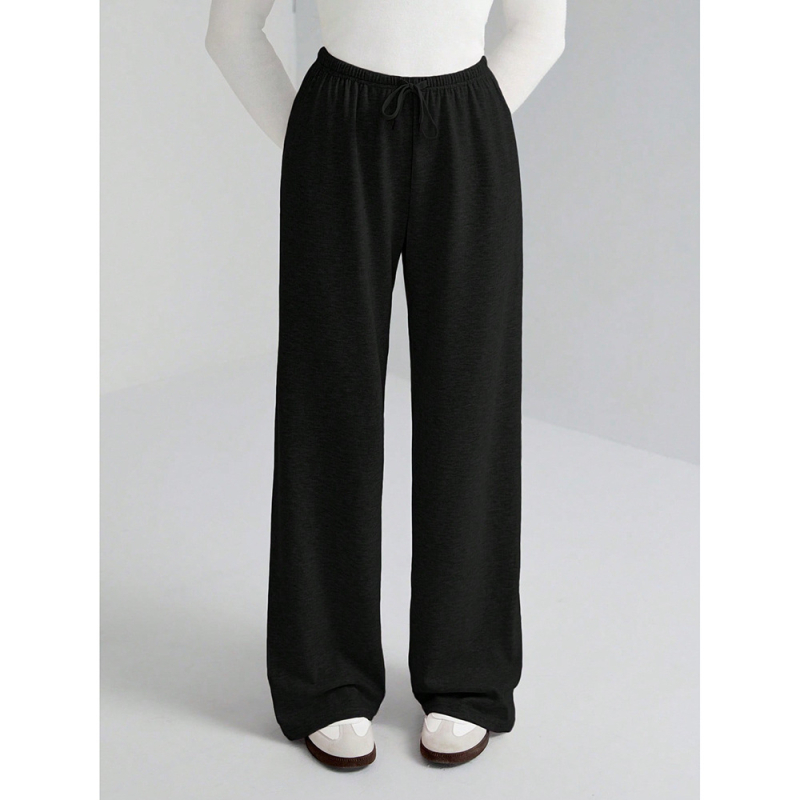 Casual παντελόνια με χαλαρή γραμμή, ιαπωνοκορεάτικο στυλ ανάπαυσης, πολυεστέρας 95%+, ελαστική μέση