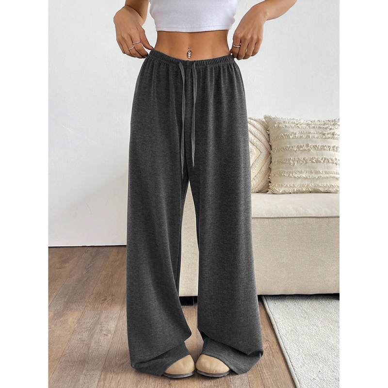 Casual παντελόνια με χαλαρή γραμμή, ιαπωνοκορεάτικο στυλ ανάπαυσης, πολυεστέρας 95%+, ελαστική μέση