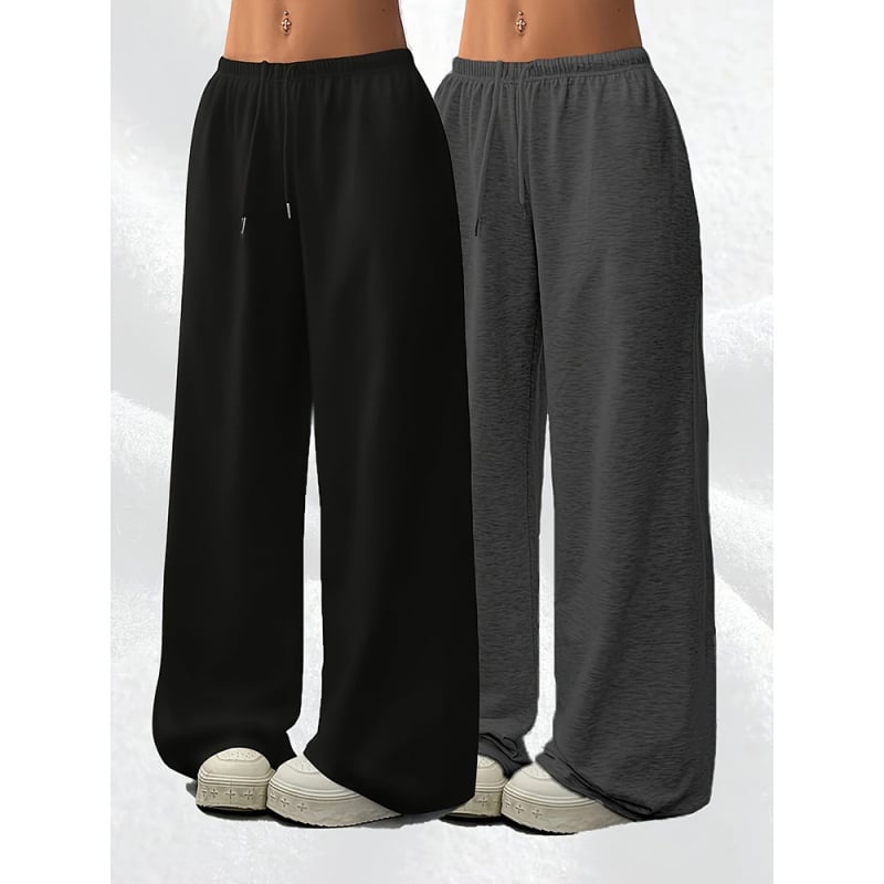 Casual παντελόνια με χαλαρή γραμμή, ιαπωνοκορεάτικο στυλ ανάπαυσης, πολυεστέρας 95%+, ελαστική μέση