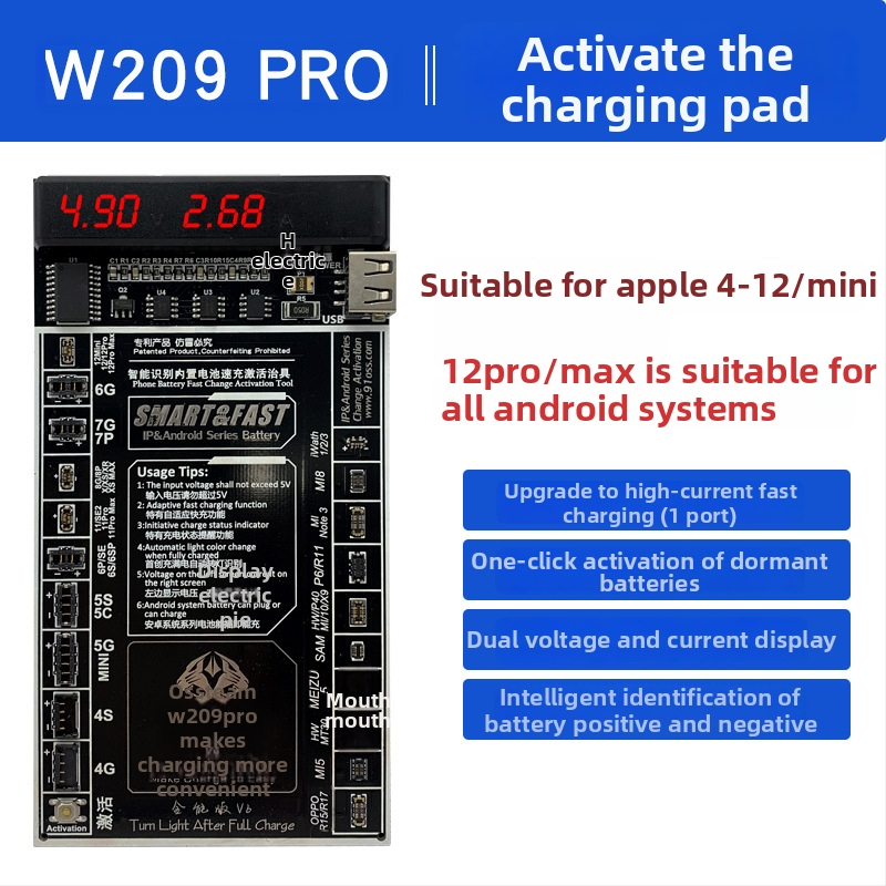 Fejlesztett verzió: Apple akkumulátor töltés aktiváló kártya tápegység bekapcsoló vonala – mobiltelefon javítási és teszt vonal