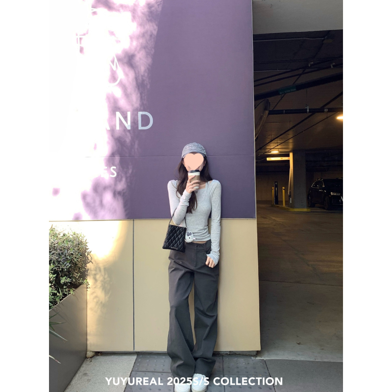 Γυναικεία παντελόνια casual Chenille με Spandex, ίσιο κόψιμο, μήκος 3/4, άνοιξη 2024