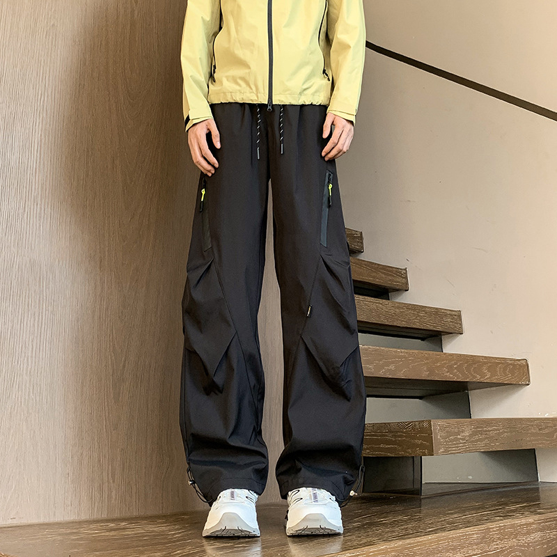 Férfi háromvédelmes túranadrág, egyenes szabású, vízálló poliészter keverék, mikro-elasztikus, középső derék, HK9662