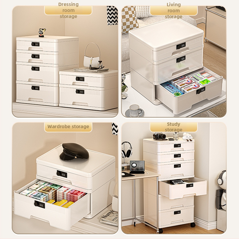 Zárható asztali tárolóedény bizalmas dokumentumokhoz – Modell Lockbox; Anyag: PP + módosított benzén; Kapacitás: 25L