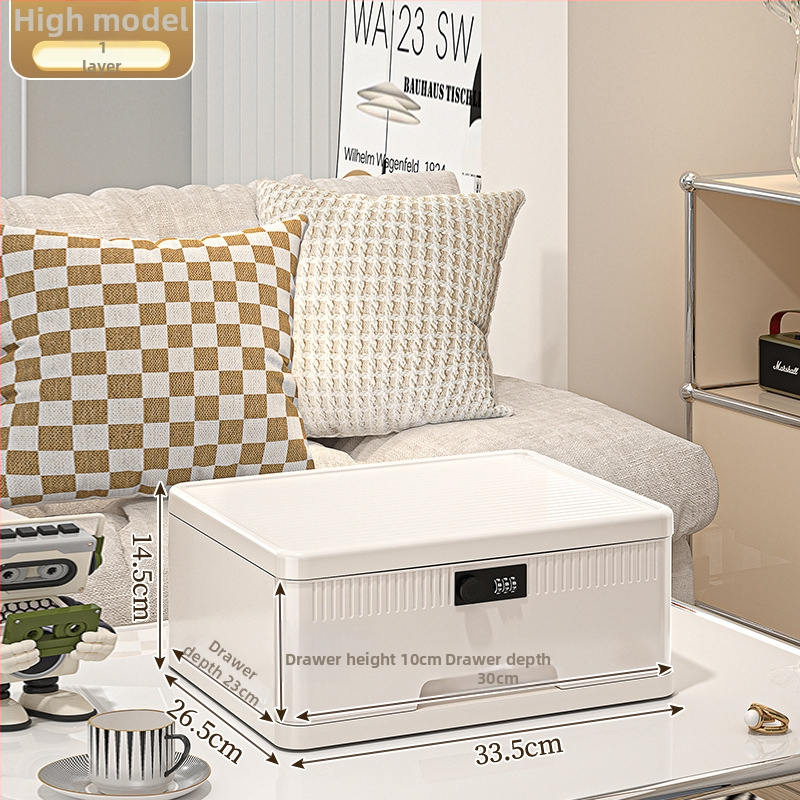 Zárható asztali tárolóedény bizalmas dokumentumokhoz – Modell Lockbox; Anyag: PP + módosított benzén; Kapacitás: 25L