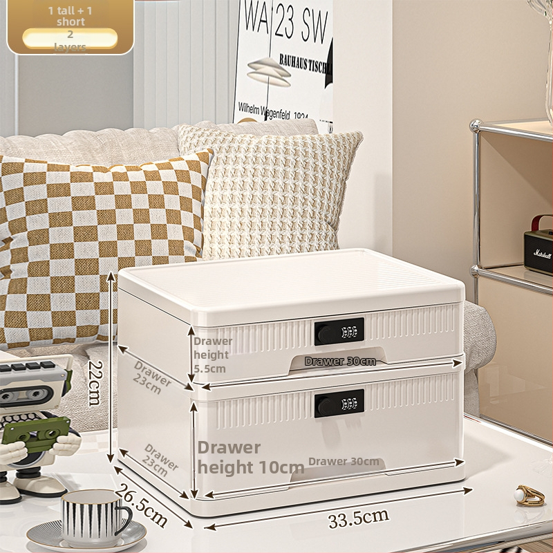 Zárható asztali tárolóedény bizalmas dokumentumokhoz – Modell Lockbox; Anyag: PP + módosított benzén; Kapacitás: 25L