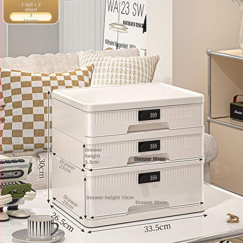 Zárható asztali tárolóedény bizalmas dokumentumokhoz – Modell Lockbox; Anyag: PP + módosított benzén; Kapacitás: 25L