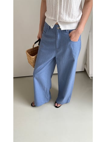 Φαρδιά γυναικεία παντελόνια σε κορεατικό στυλ, χαλαρή εφαρμογή, ψηλή μέση, 95% βαμβάκι