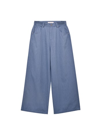 Φαρδιά γυναικεία παντελόνια σε κορεατικό στυλ, χαλαρή εφαρμογή, ψηλή μέση, 95% βαμβάκι