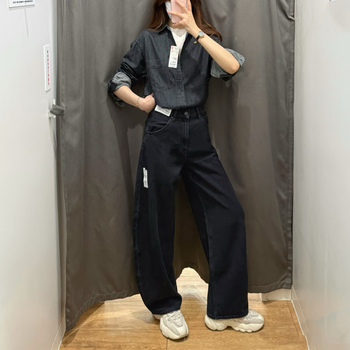 URAZ ευθείες παντελόνες με υψηλή μέση και μήκος 3/4 – πολυεστερική ίνα, φθινόπωρο 2025 (Μάρκα URAZ; Σχήμα: Ευθείς; Μέση: Υψηλή; Μήκος: 3/4)