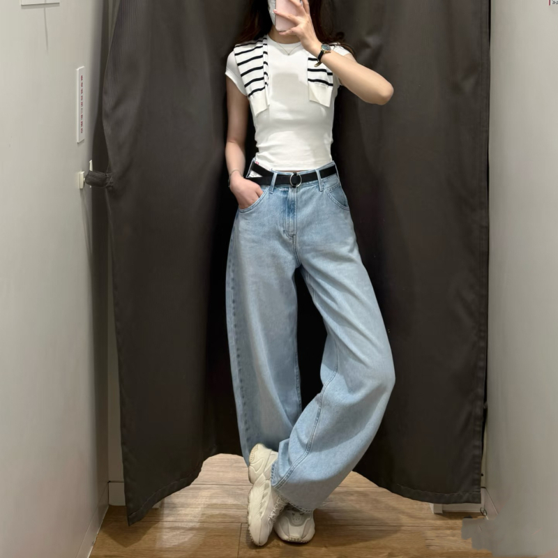 URAZ ευθείες παντελόνες με υψηλή μέση και μήκος 3/4 – πολυεστερική ίνα, φθινόπωρο 2025 (Μάρκα URAZ; Σχήμα: Ευθείς; Μέση: Υψηλή; Μήκος: 3/4)