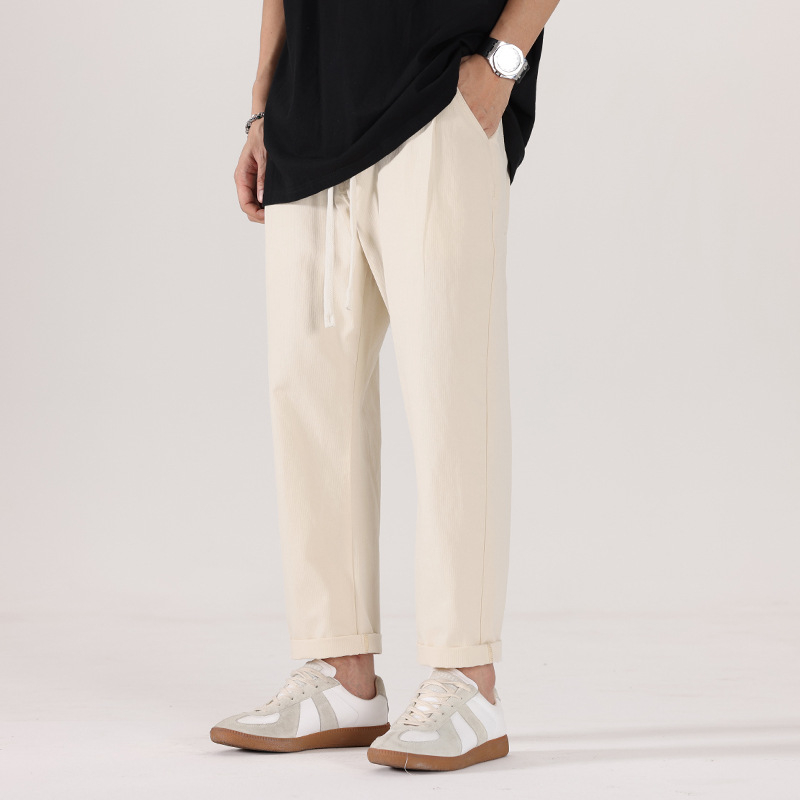 Muške Ice Jacquard casual hlače, ljeto 2025, slobodan kroj, plus veličina, ravni kroj, skraćena duljina