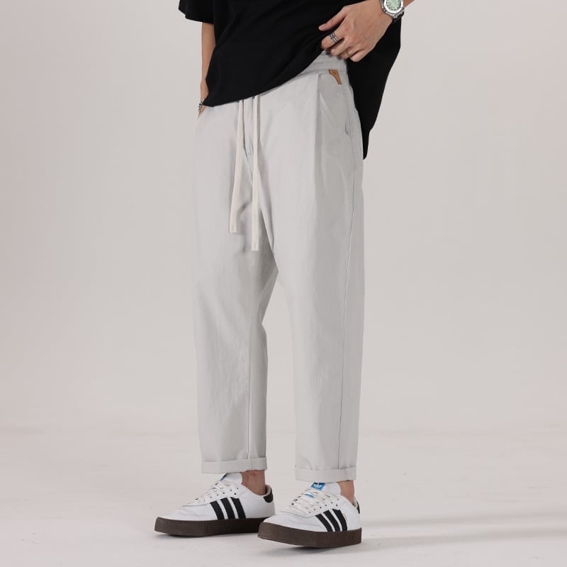 Muške Ice Jacquard casual hlače, ljeto 2025, slobodan kroj, plus veličina, ravni kroj, skraćena duljina