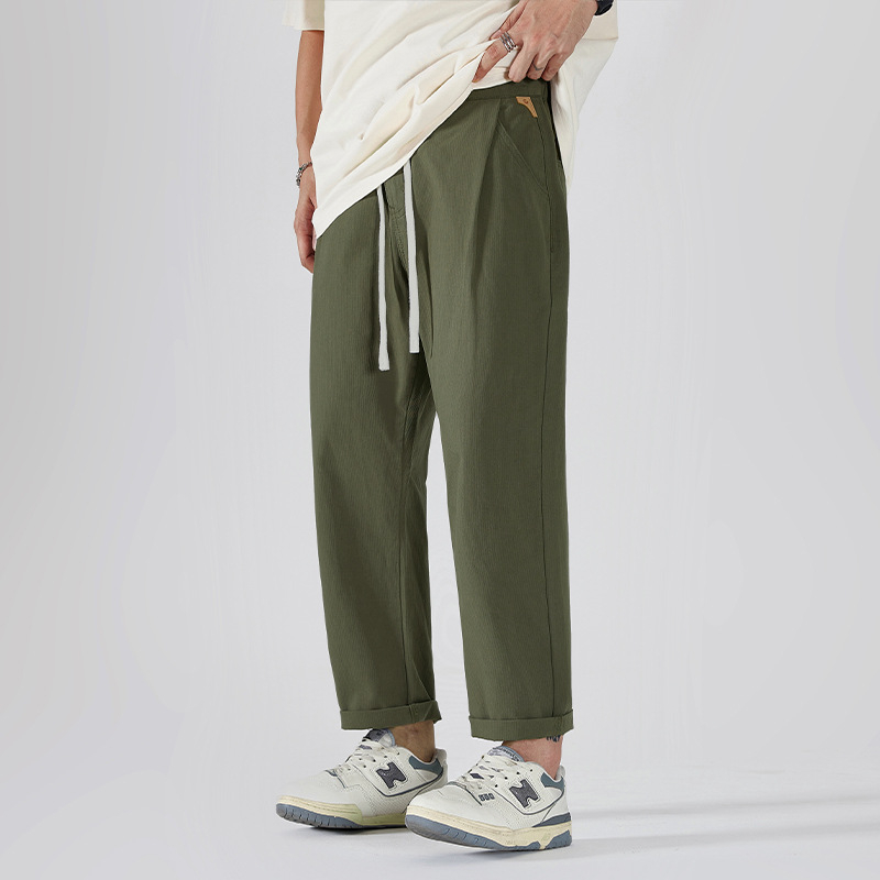 Muške Ice Jacquard casual hlače, ljeto 2025, slobodan kroj, plus veličina, ravni kroj, skraćena duljina