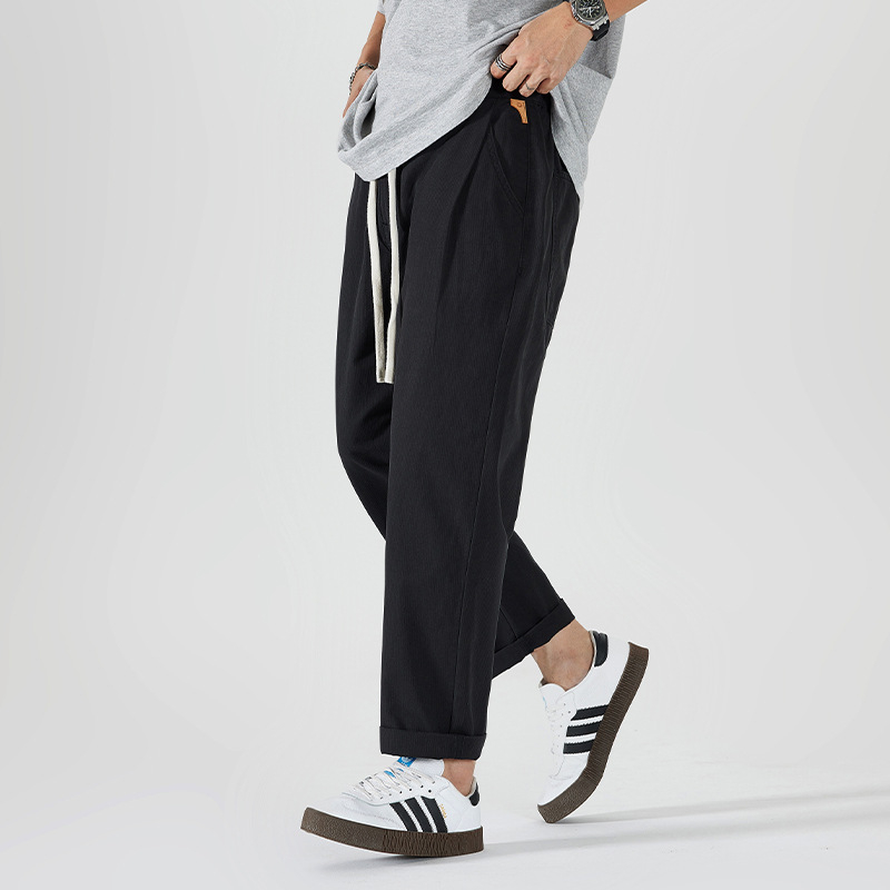 Muške Ice Jacquard casual hlače, ljeto 2025, slobodan kroj, plus veličina, ravni kroj, skraćena duljina