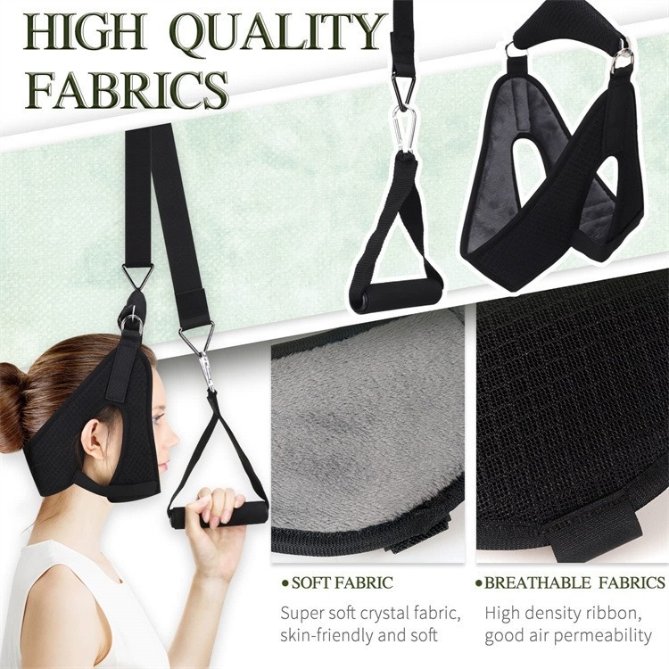 Nyaki húzási eszköz, függő elasztikus pánt – hordozható, lélegző poliészterből, fűtés nélkül, nyaki ápolás és korrigálás