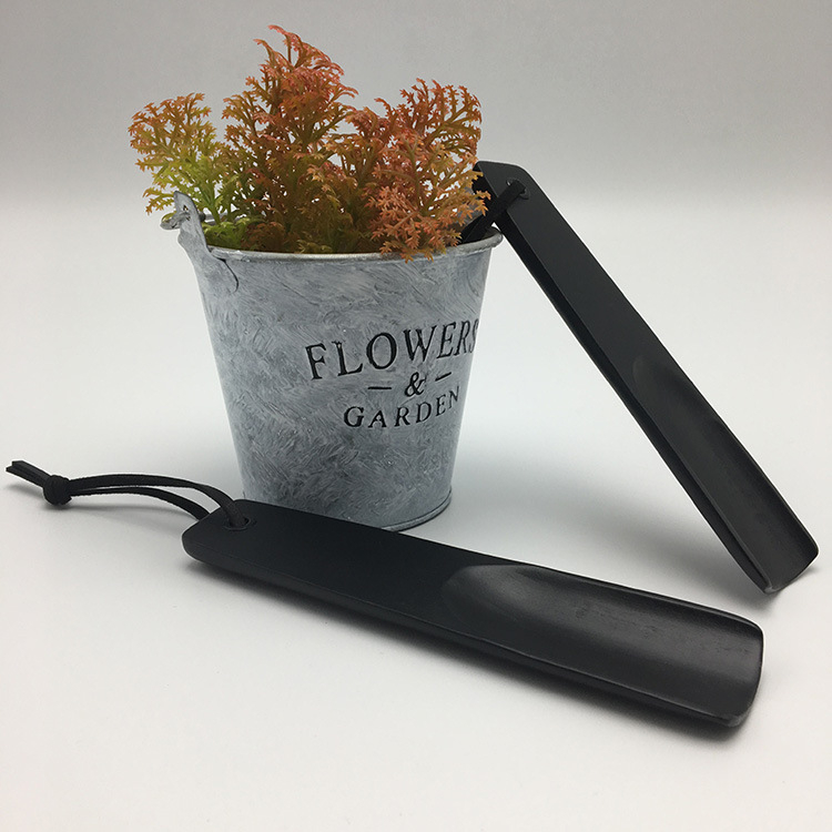 Lotus Wood Short Shoehorn with Cowhide Lanyard, Autonomy Brand, Logo Customization
