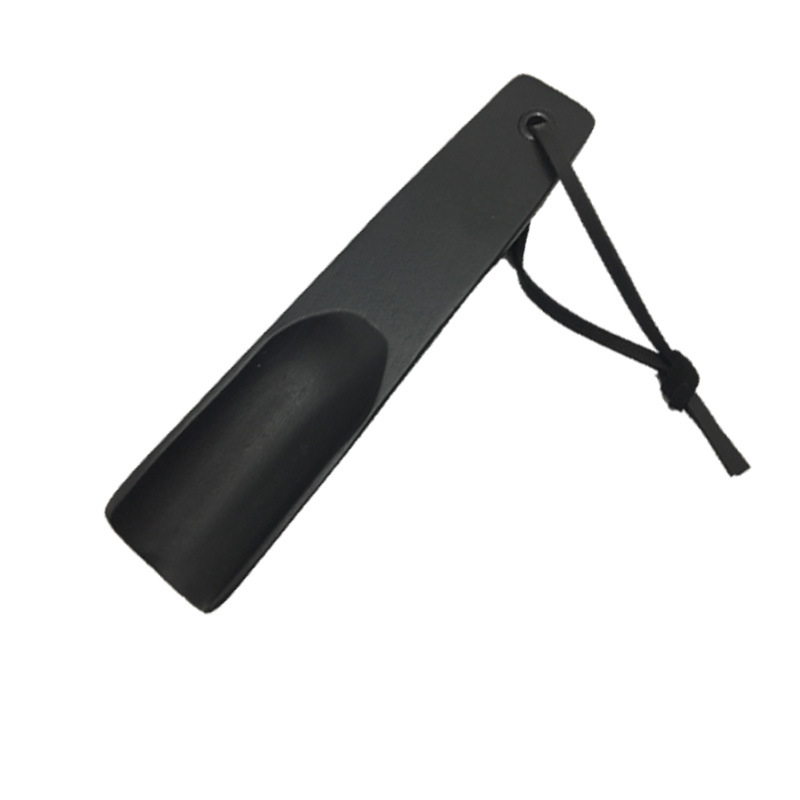 Lotus Wood Short Shoehorn with Cowhide Lanyard, Autonomy Brand, Logo Customization