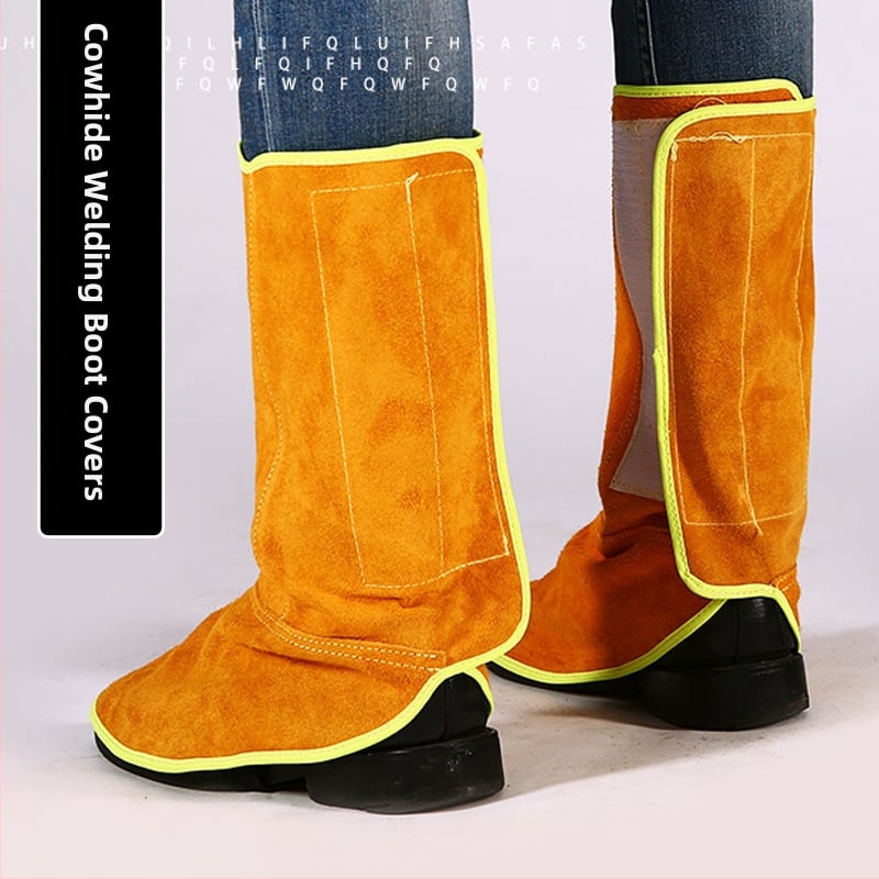 Traffic Light δερμάτινος προστατευτής ποδιού με σόλα PVC — προστασία κατά τη συγκόλληση