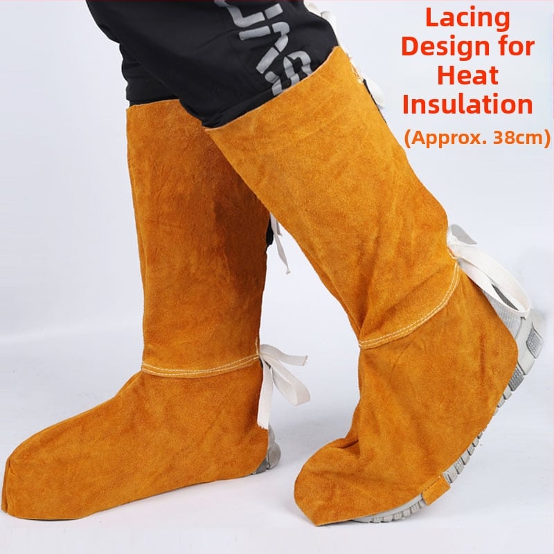 Traffic Light δερμάτινος προστατευτής ποδιού με σόλα PVC — προστασία κατά τη συγκόλληση