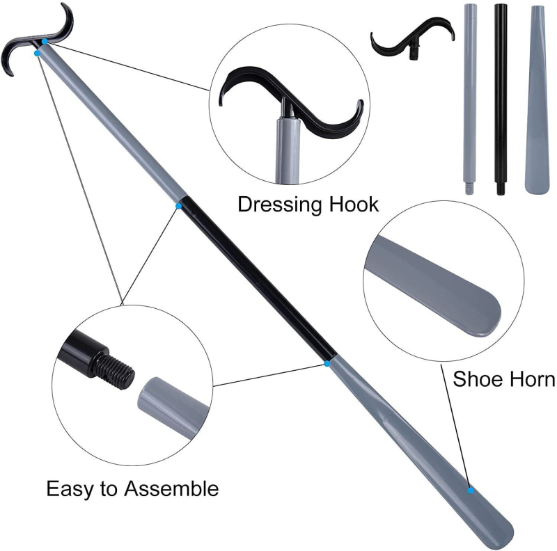 Pomoćni štapić za odijevanje s kukom – izuzetno dugačak, teleskopski, višenamjenski (Funkcija: Pomoćna; Materijal: Plastika, smola; Tip: Pomoćno sredstvo za odijevanje; Značajke: Kuka, Izuzetno dugačak, Teleskopski, Višenamjenski)