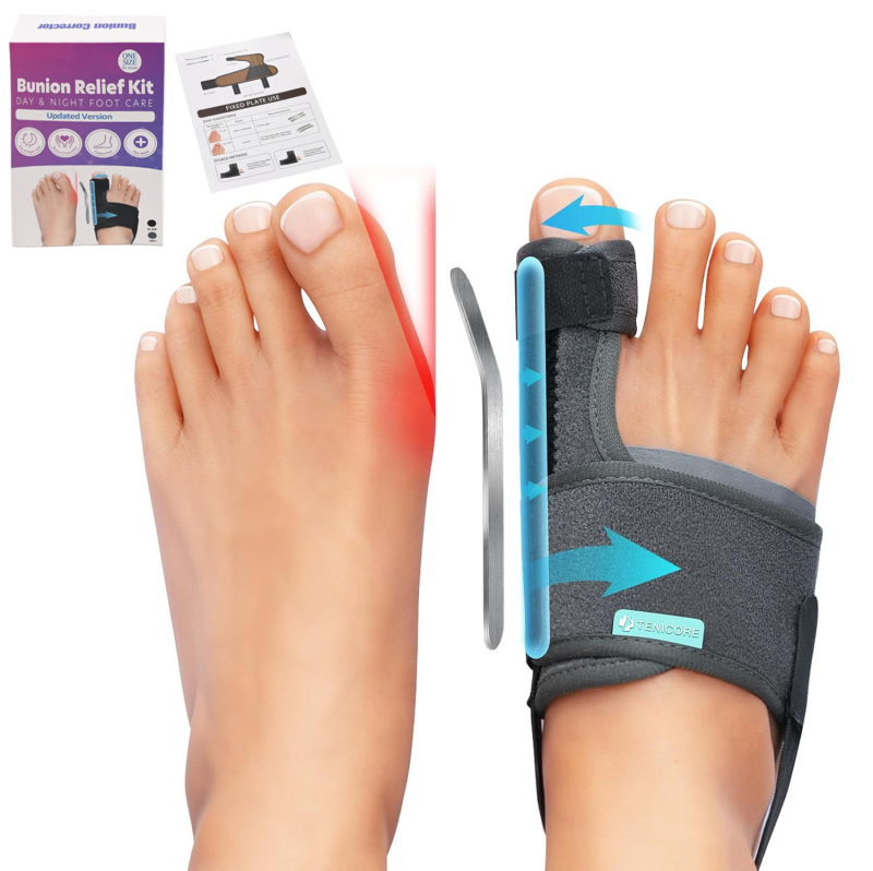 Hallux valgus ortoza s odjeljivačem prsta i aluminijskom trakom podrškom | Model 24-M-002 | Prozračan materijal + Velcro