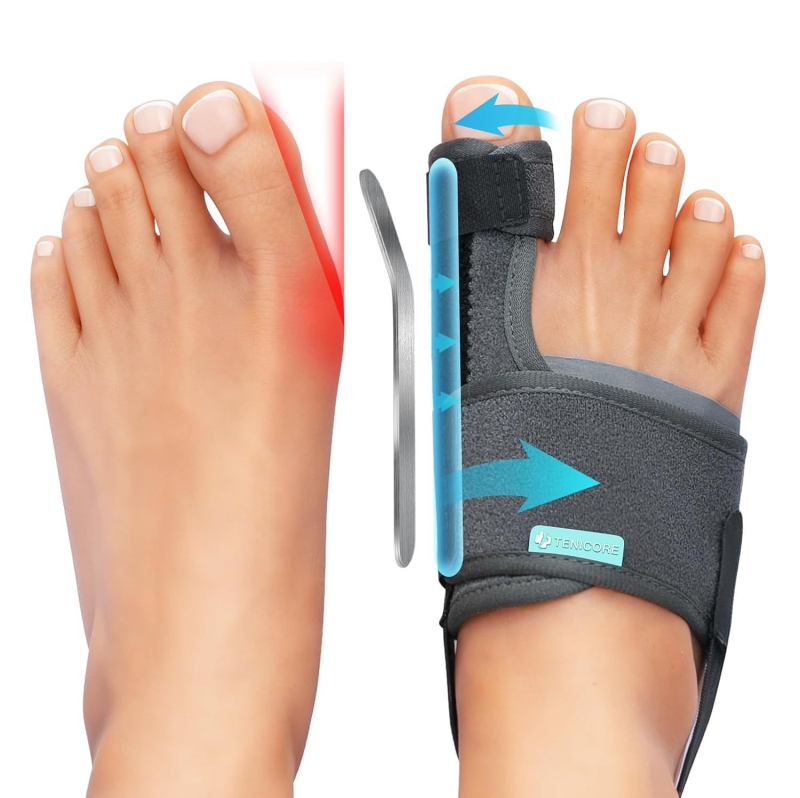 Hallux valgus ortoza s odjeljivačem prsta i aluminijskom trakom podrškom | Model 24-M-002 | Prozračan materijal + Velcro