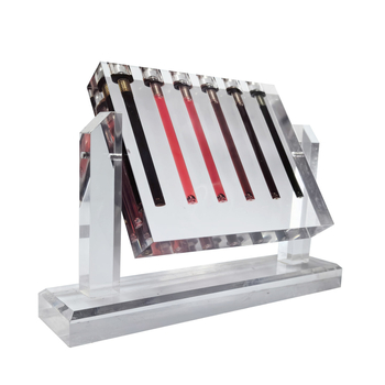 Autóolaj viszkozitás-ellenőrző és olajminőség-összehasonlító bemutató üvegállvány