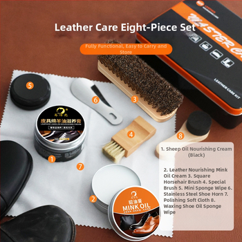 Комплект за грижа за кожени изделия: полир за обувки и четка за обувки — естествена кожа, домашна грижа за кожа, марка Easy to Clean and Bright, възможност за персонализация