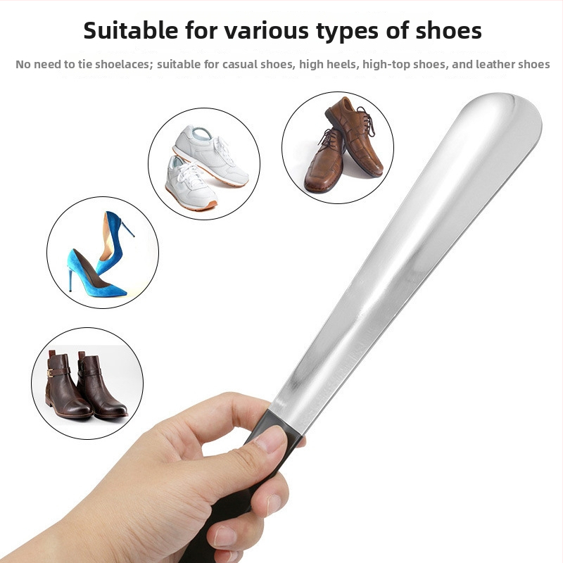 Record Work Hordozható rozsdamentes acél cipőkanál – Kicsi, könnyű, segédeszköz a cipő felhúzásához