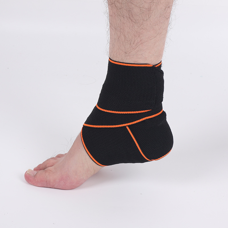 Gležnja potpora s najlonskim tkanim remenom, tlak podrška, elastična toplina (Materijali: najlon, spandeks, latex silk; Zaštićeni dio: gležanj; Sport: košarka; Korisnici: odrasli)