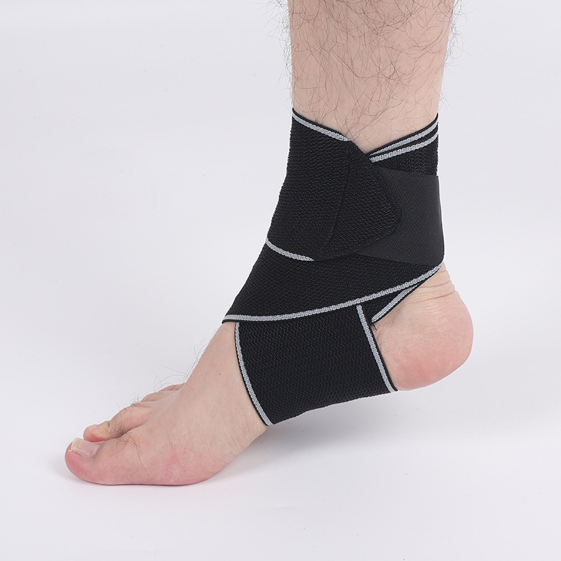 Gležnja potpora s najlonskim tkanim remenom, tlak podrška, elastična toplina (Materijali: najlon, spandeks, latex silk; Zaštićeni dio: gležanj; Sport: košarka; Korisnici: odrasli)