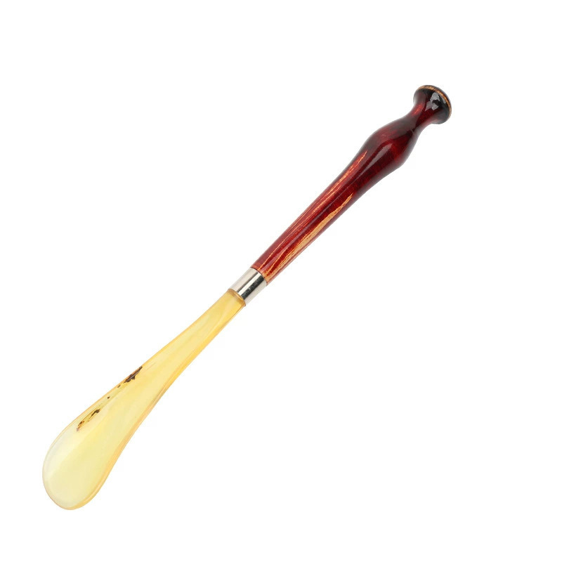 Shoe horn, ravna drška, lotus drvo + smola, model 80452, za kućnu upotrebu, pogodno za starije osobe i trudnice, sve sezone