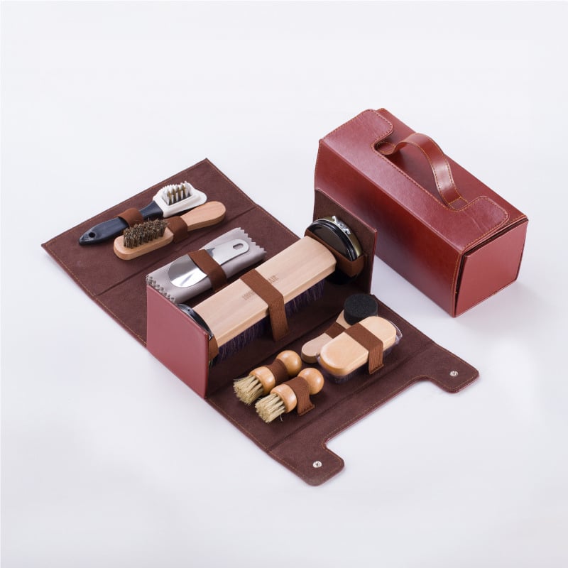 Set de pensule pentru pantofi cu păr de cal – îngrijire a pielii, curățare și lustruire